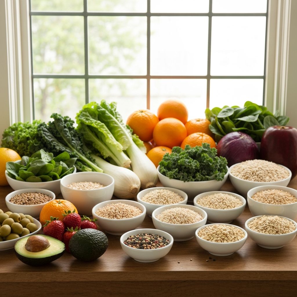 Fresh healthy foods representing balanced nutrition education