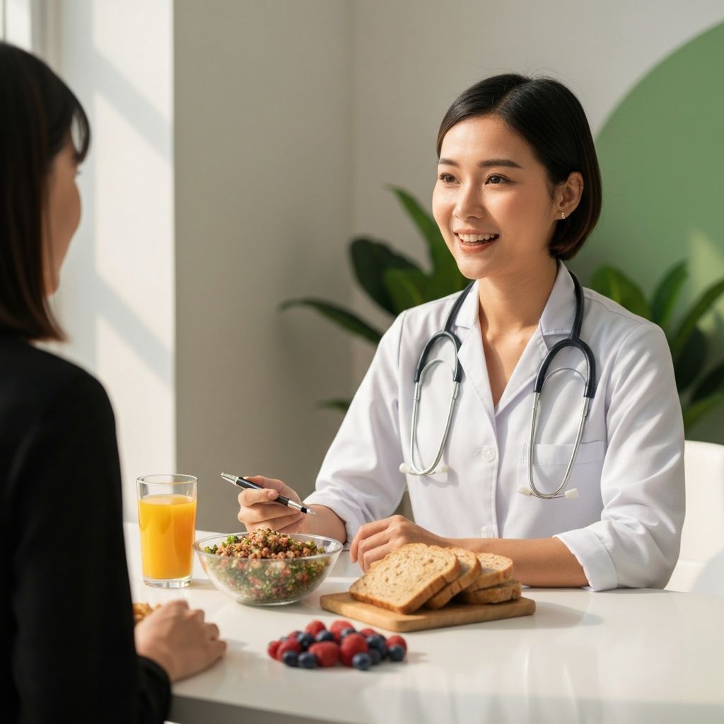 Healthy food and nutrition consultation concept